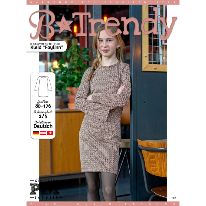 Patron robe enfant pdf Faylinn P1201 B-Trendy, en français