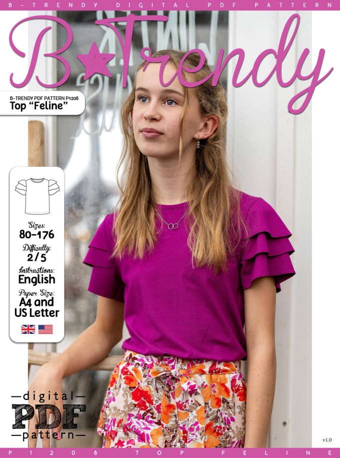 Patron top enfant pdf Feline P1208 B-Trendy, en français