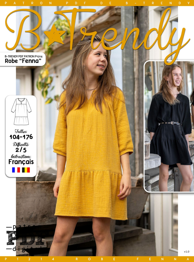 Patron robe enfant pdf Fenna P1214 B-Trendy, en français