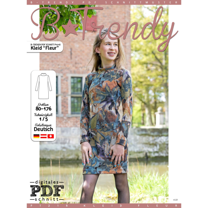Patron robe enfant pdf Fleur P1218 B-Trendy, en français