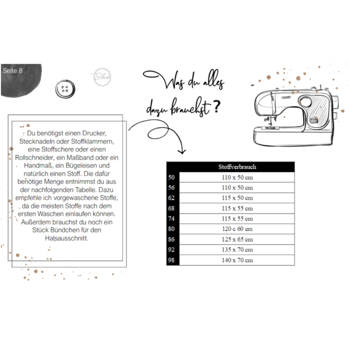 Patron body bébé pdf Lailani Ba.binaa Patterns, en allemand