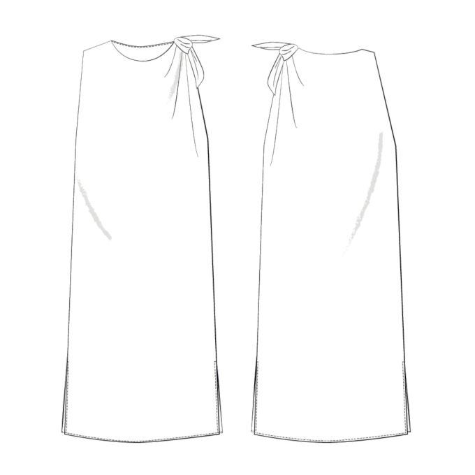 Patron robe nouée femme pdf Freja Bara Studio, en allemand