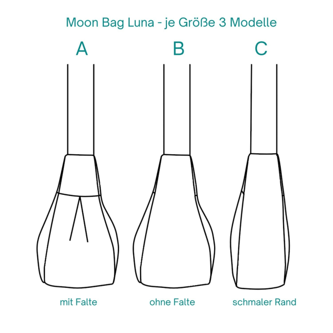 E-book CreaResa Schultertasche Moon Bag Kombipaket alle Größen, Duits