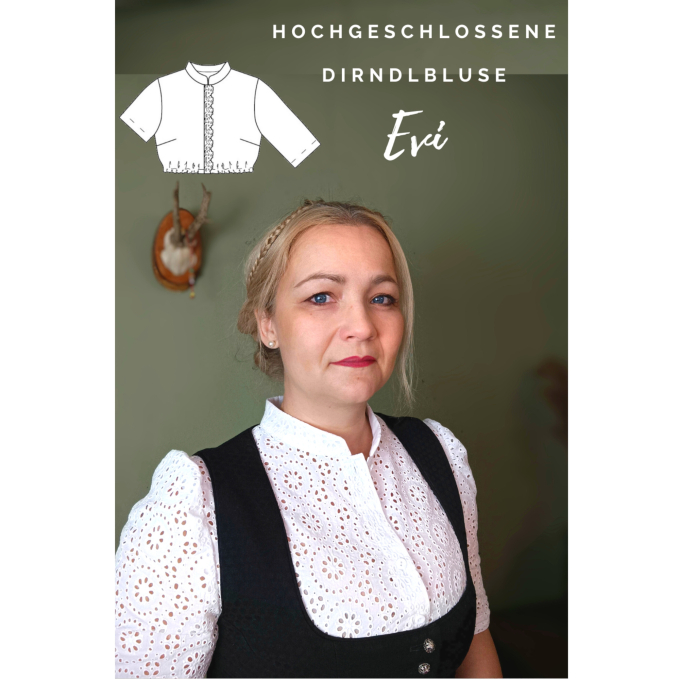 E-book Dirndl Schnitte Hochgeschlossene Dirndlbluse Evi, Duits