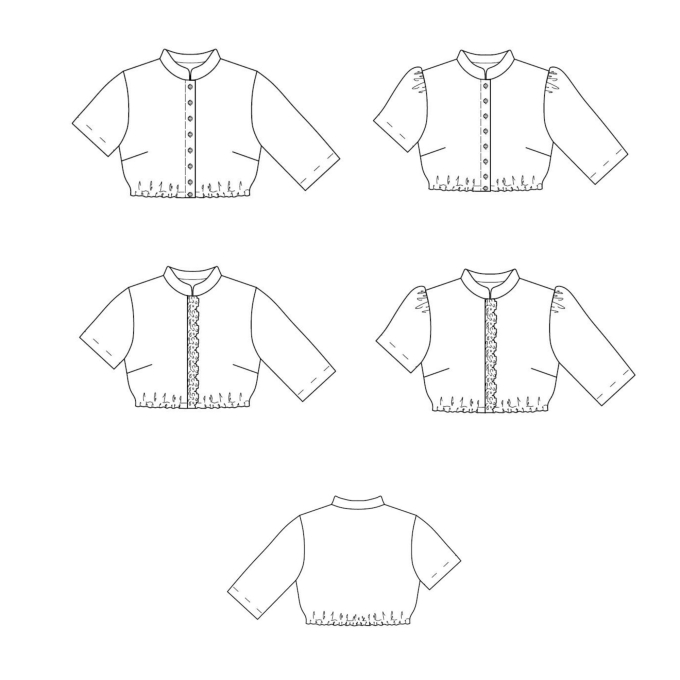 E-book Dirndl Schnitte Hochgeschlossene Dirndlbluse Evi, Duits