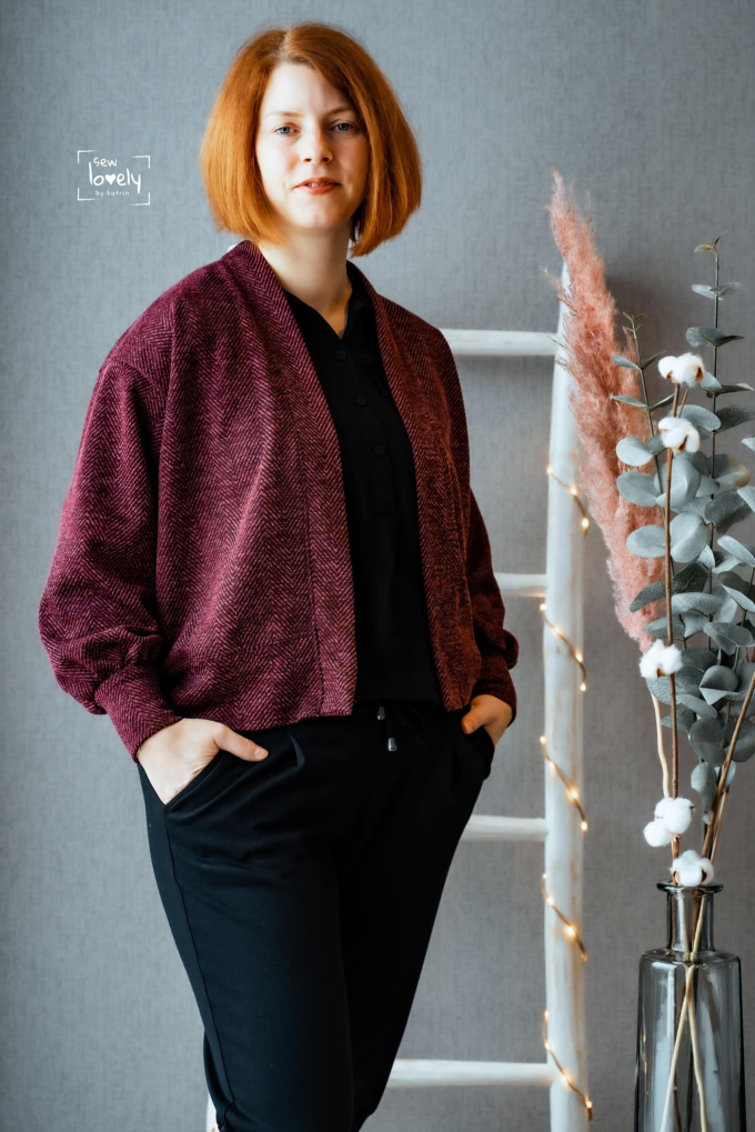 Patron cardigan femme pdf Obereggen drei eM's, en allemand