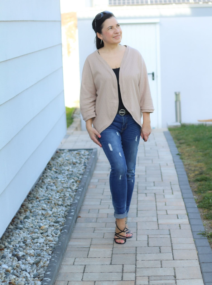 Patron cardigan femme pdf Rovito drei eM's, en allemand