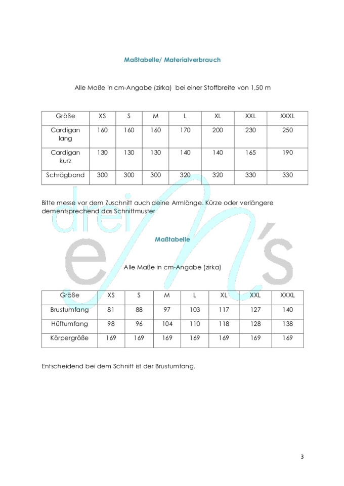 E-Book drei eM's Cardigan Salea, Duits