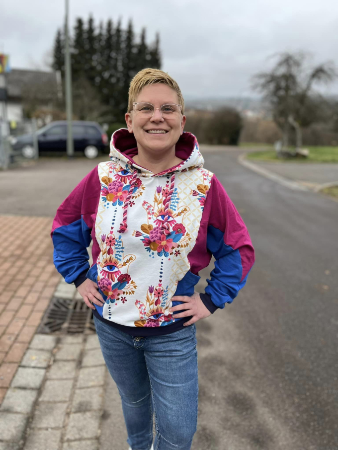 E-book drei eM's Dames Hoodie Weiden, Duits