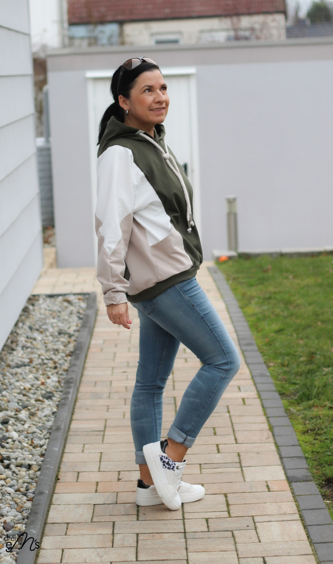 E-book drei eM's Dames Hoodie Weiden, Duits