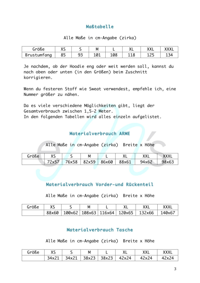 Patron sweat-shirt femme pdf Joline drei eM's, en allemand