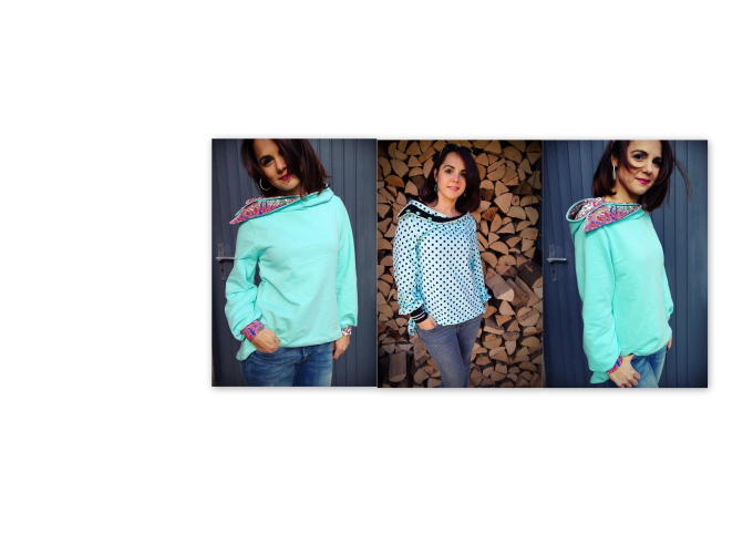 Patron sweat-shirt femme pdf La Ola drei eM's, en allemand