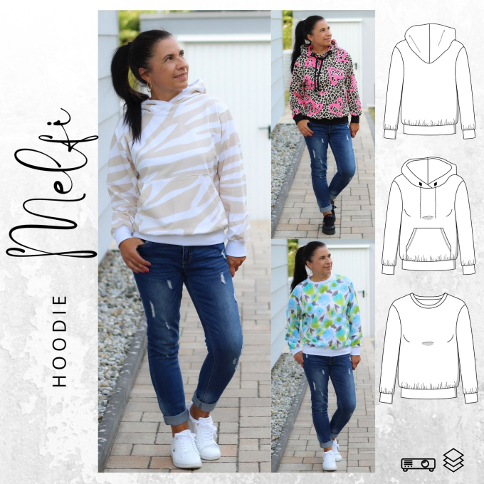 E-Book drei eM's Hoodie MELFI, german