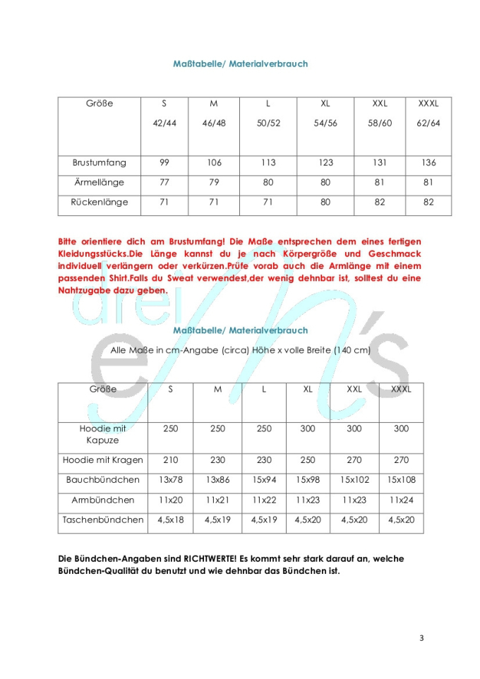E-Book drei eM's Raglanhoodie Mailo, Duits