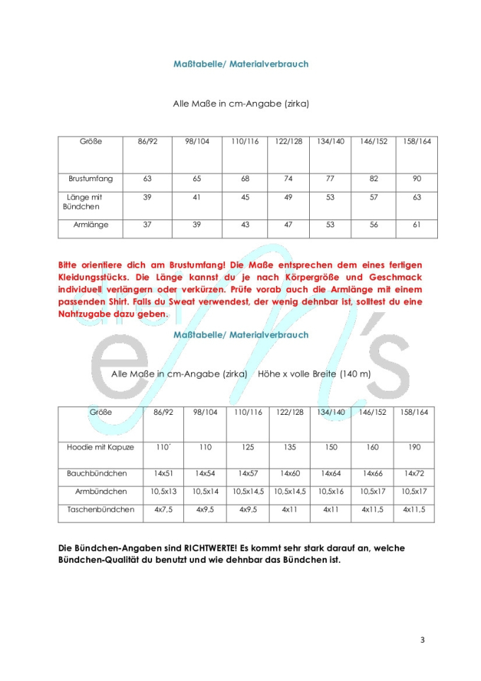 E-Book drei eM's Raglanhoodie mini Mailo, Duits