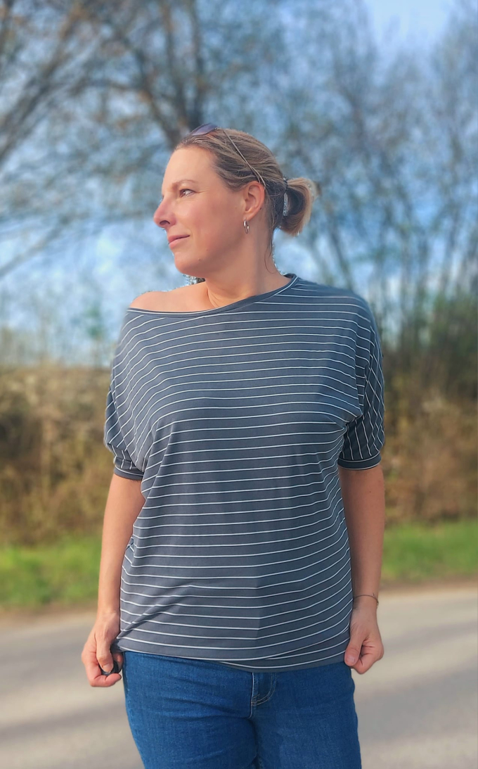 Patron t-shirt femme pdf Hemau drei eM's, en allemand