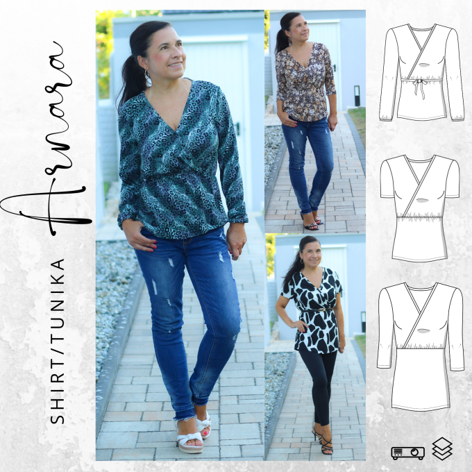 E-Book drei eM's Shirt/Tunika Arnara Damen