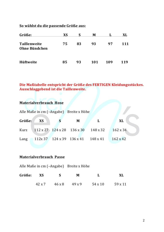 Patron short femme pdf Mika drei eM's, en allemand