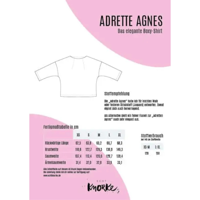 Adrette E-Book Stoffe Echt | Agnes Knorke Boxy-Shirt Hemmers