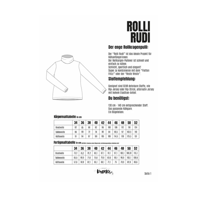 E-Book Echt Knorke Rolli Rudi Ladies pullover, german