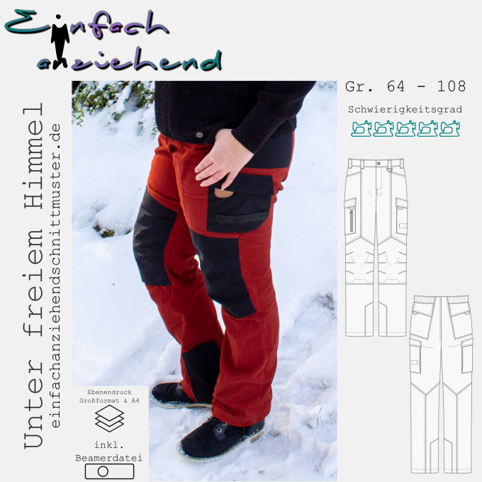 E-book Einfach anziehend Unter freiem Himmel Broek Dames Maat 64-108, Duits