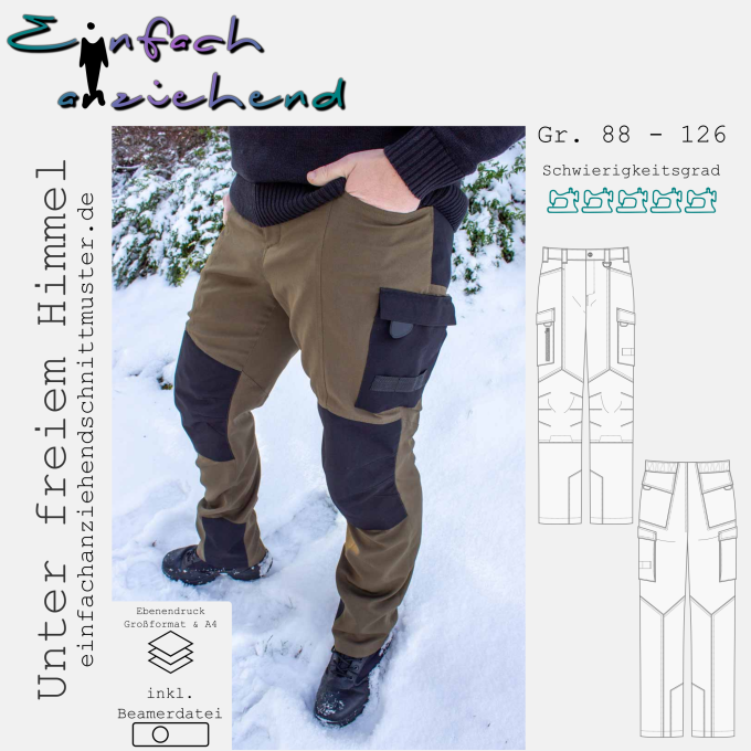 E-Book Einfach anziehend Unter freiem Himmel Hose Men Size 88-126