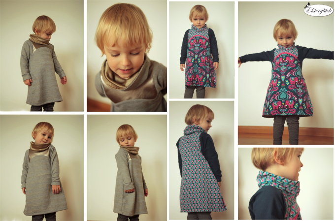 Patron robe enfant pdf Elfina Winter Elsterglück, en allemand