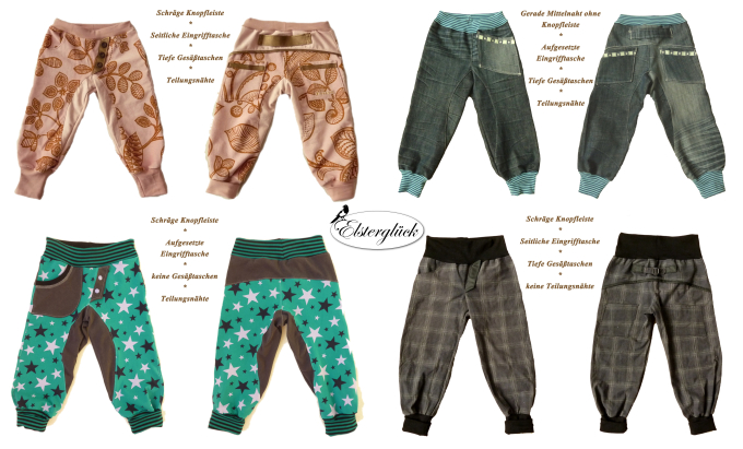 Patron pantalon enfant pdf Pepini Elsterglück, en allemand