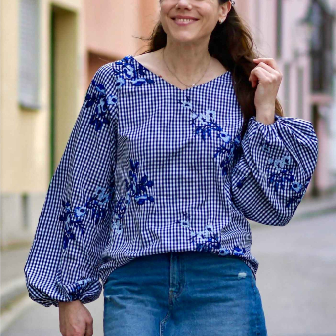 E-book Erbsünde Damen Bluse Petunia, Duits