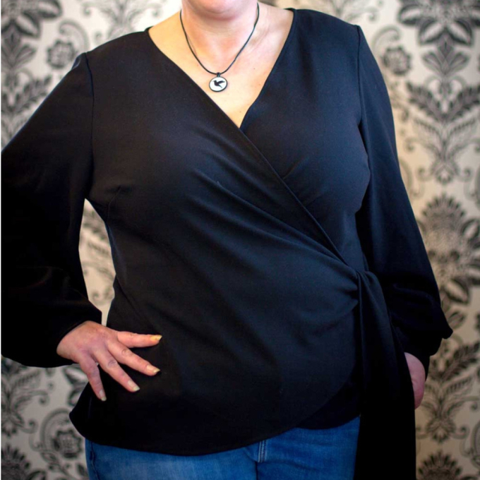 E-Book Erbsünde dames wikkelblouse Pimenta, Duits