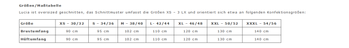 Patron blouse / tunique femme pdf Lucia Erbsünde, en allemand