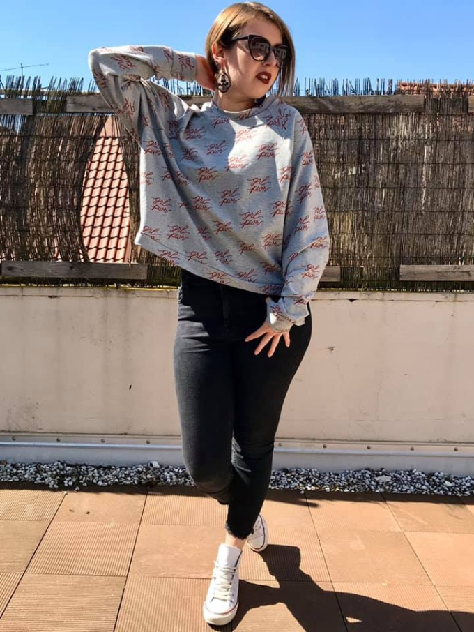 Patron sweat-shirt femme pdf Papaya Erbsünde, en allemand