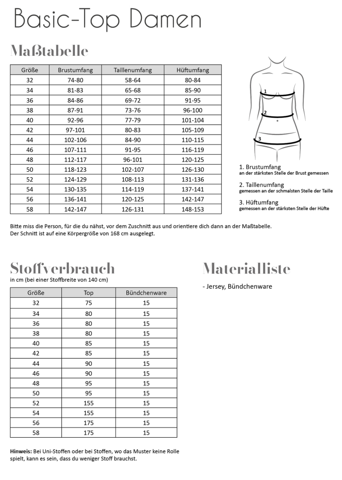 Patron top basic femme pdf Fadenkäfer, en français