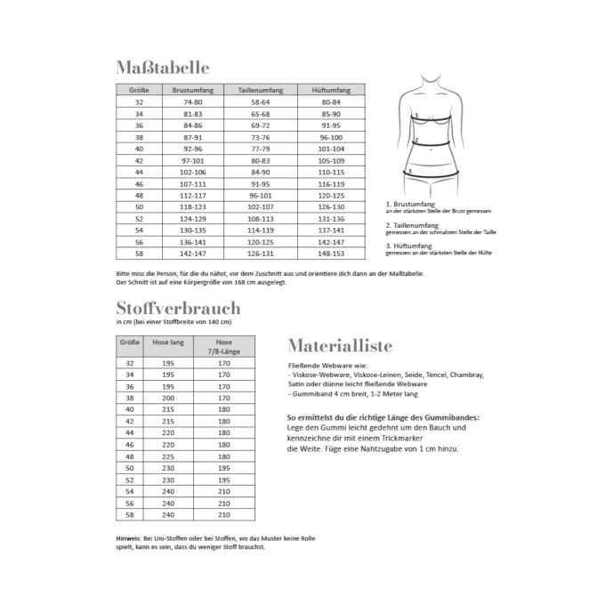 E-Book Fadenkäfer Broek Culotte Dames, Duits