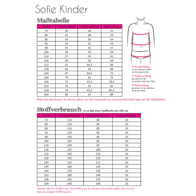 Patron robe sweat enfant pdf Sofie Fadenkäfer, en allemand