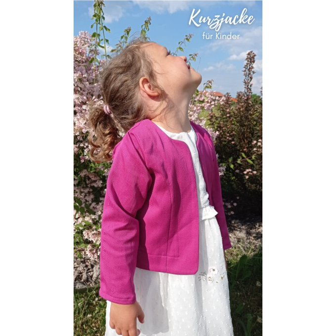 Patron veste enfant pdf Kurzjacke Fadenkäfer, en allemand
