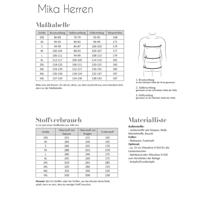 E-book Fadenkäfer Mantel Mika Herren, Duits