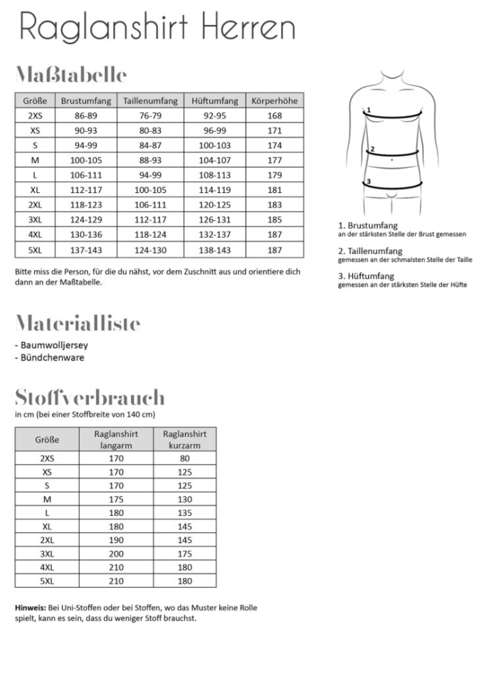E-Book Fadenkäfer Raglanshirt Men, Duits