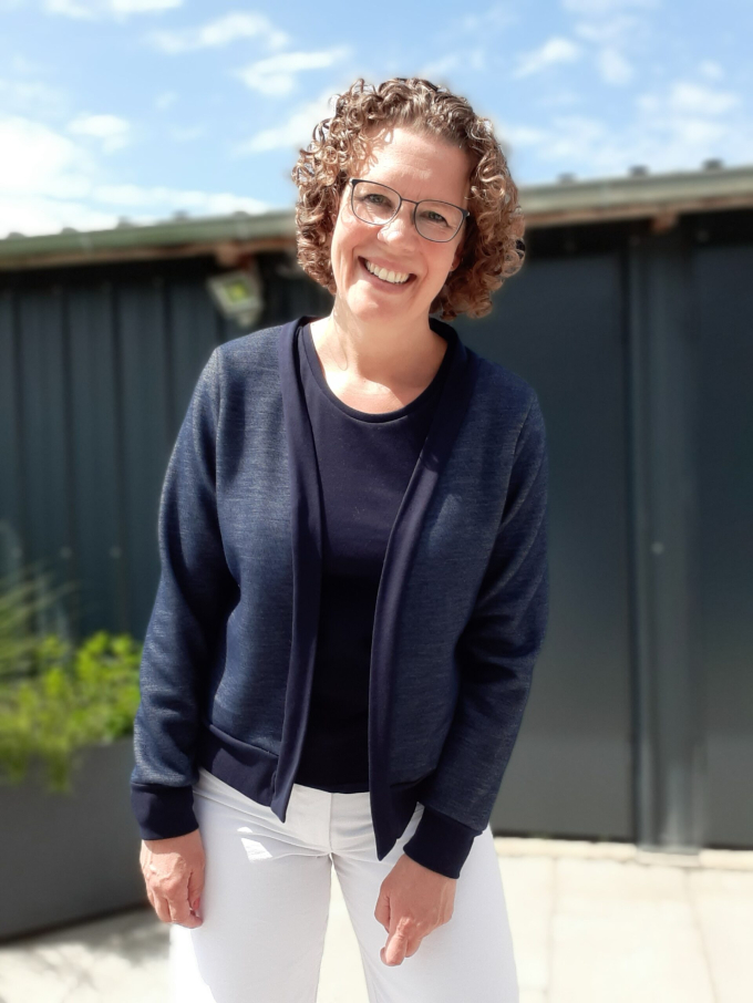 Patron cardigan femme pdf Karo Fadenkäfer, en allemand