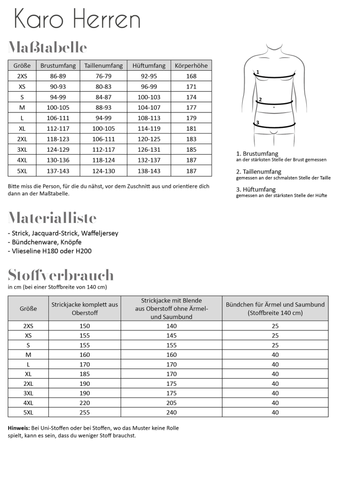 E-book Fadenkäfer Cardigan Karo Heren, Duits