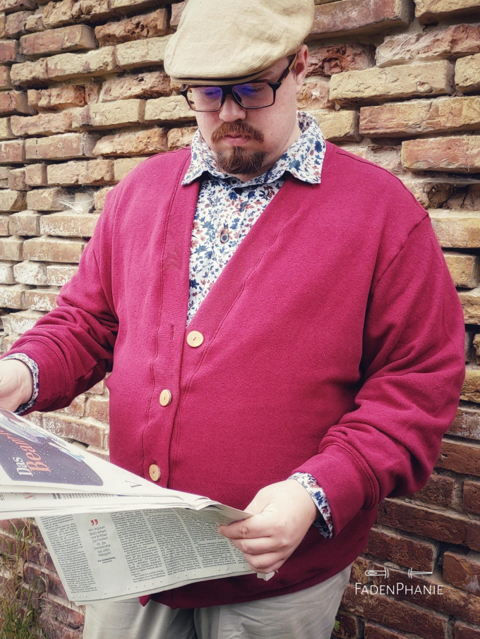 E-book Fadenkäfer Cardigan Karo Heren, Duits