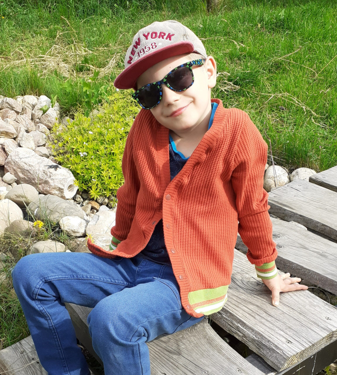 Patron cardigan enfant pdf Karo Fadenkäfer, en allemand