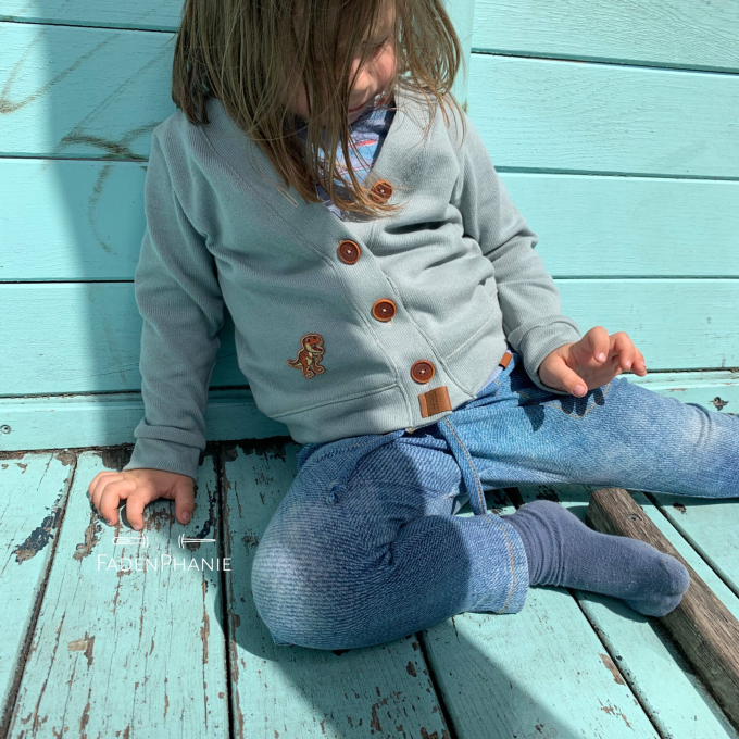 Patron cardigan enfant pdf Karo Fadenkäfer, en allemand
