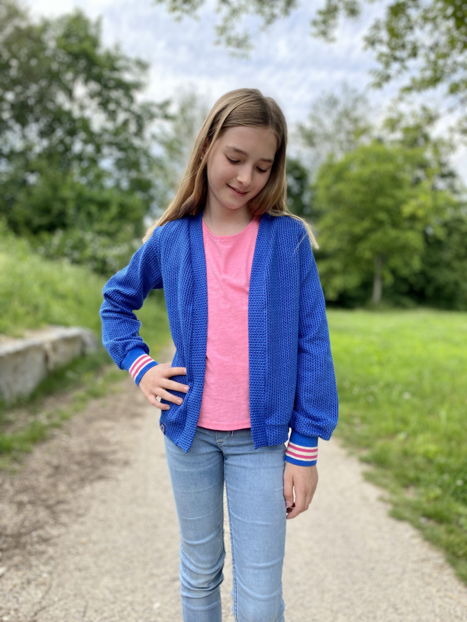 Patron cardigan enfant pdf Karo Fadenkäfer, en allemand