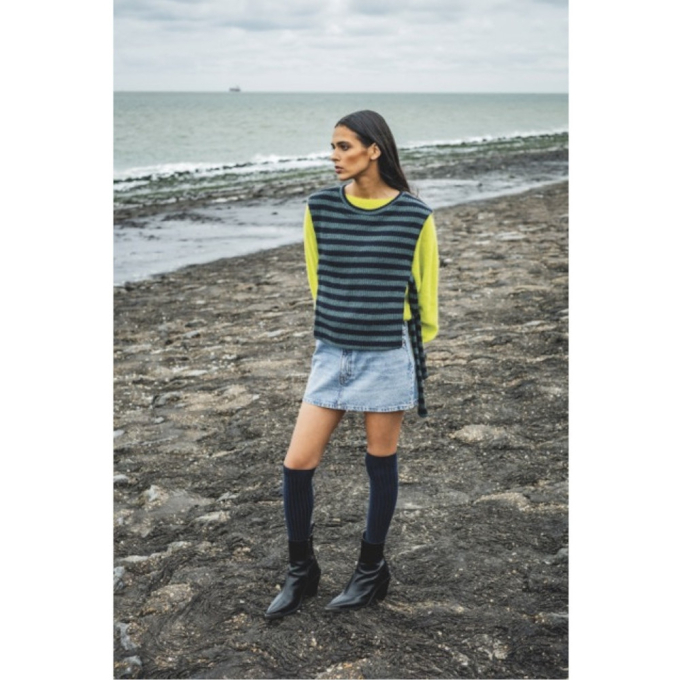 Patron Fibre Mood pullover plastron femme pdf Hoda, en français