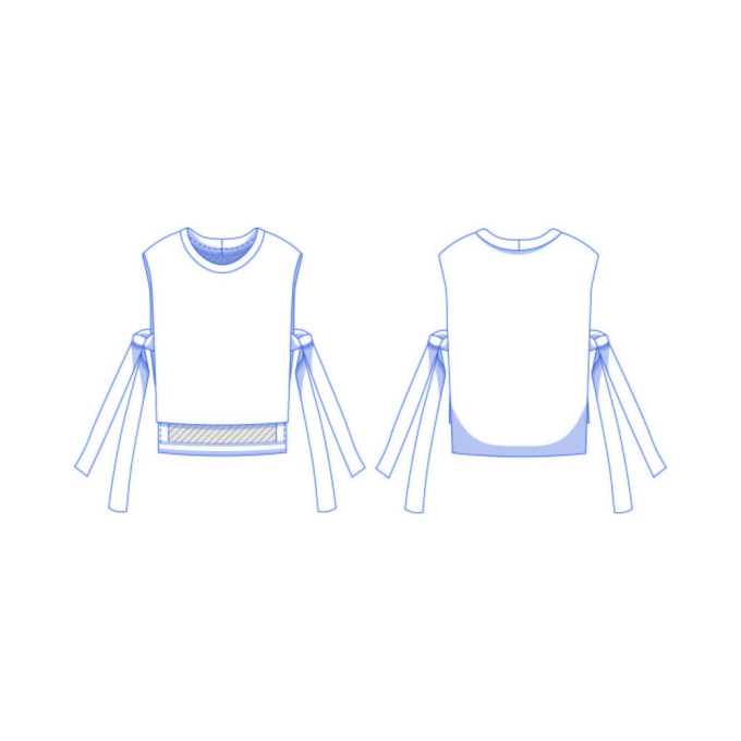 Patron Fibre Mood pullover plastron femme pdf Hoda, en français