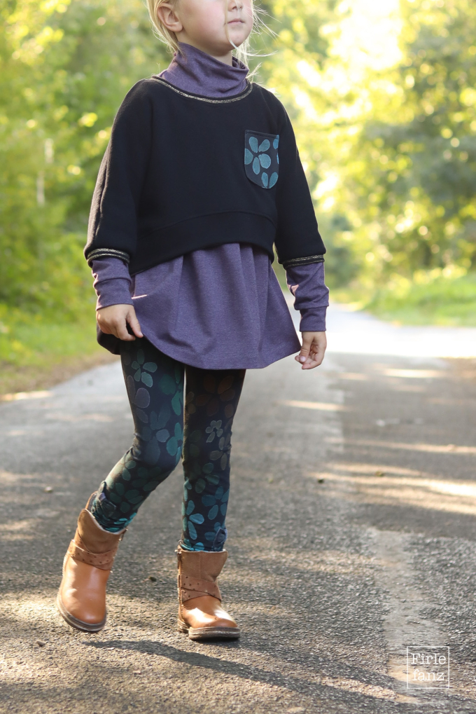 Patron Supplément pour sweat crop top enfant pdf Pinio Mädchen Firlefanz, en allemand