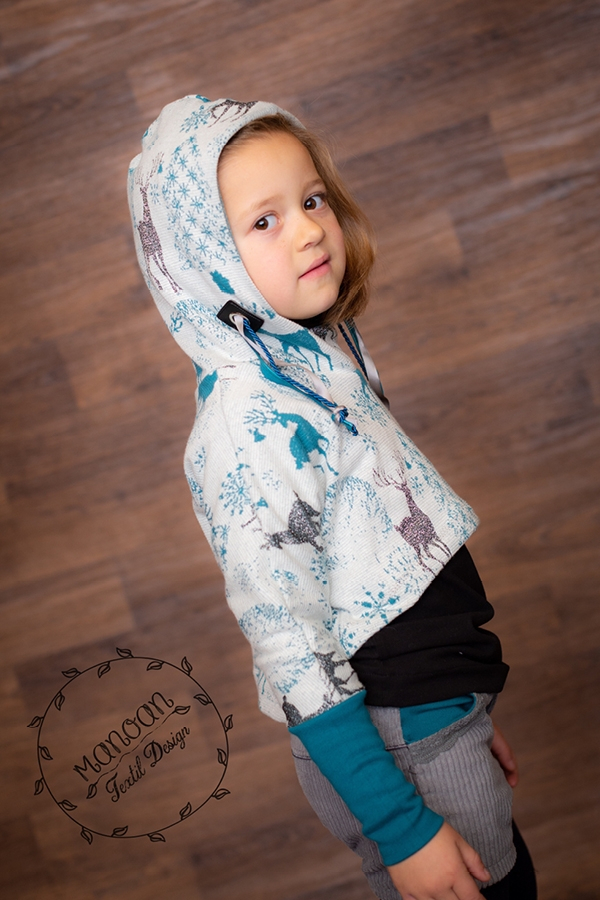 Patron Supplément pour sweat crop top enfant pdf Pinio Mädchen Firlefanz, en allemand
