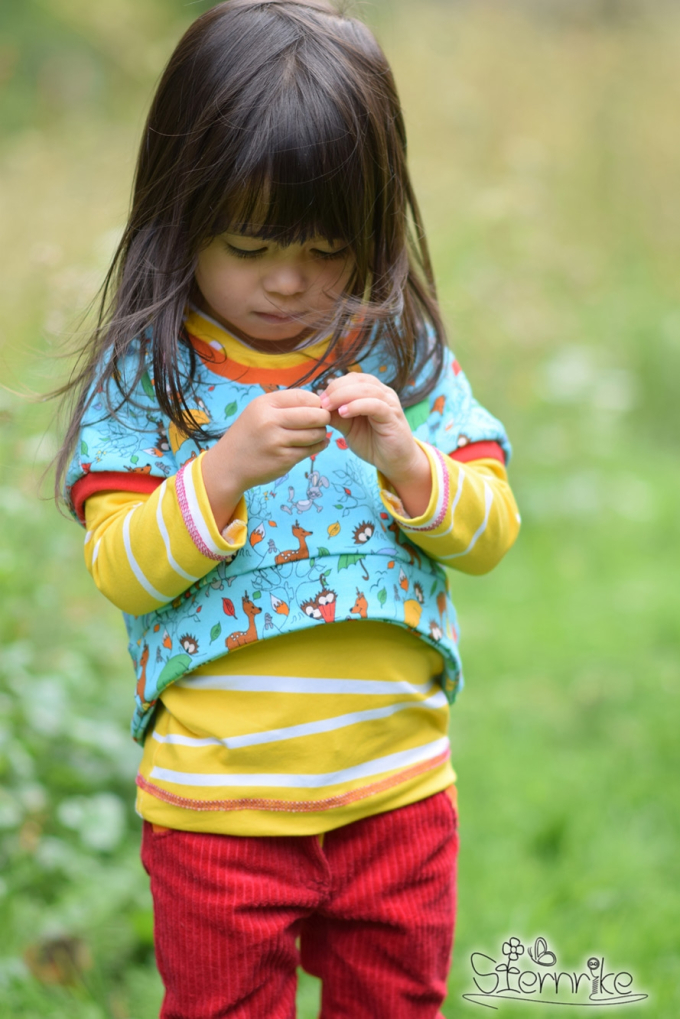 Patron Supplément pour sweat crop top enfant pdf Pinio Mädchen Firlefanz, en allemand