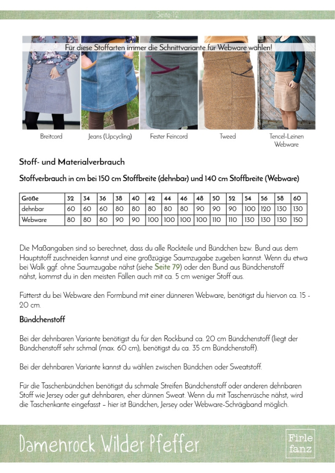 E-Book Firlefanz Damenrock Wilder Pfeffer, german